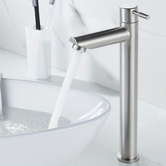 Modern Stainless Steel Single Handle Bathroom Sink Faucet