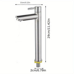 Modern Stainless Steel Single Handle Bathroom Sink Faucet