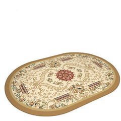 Retro Persian Floor Mat Soft Area Rug Machine Washable Bath Mat Oval Carpet