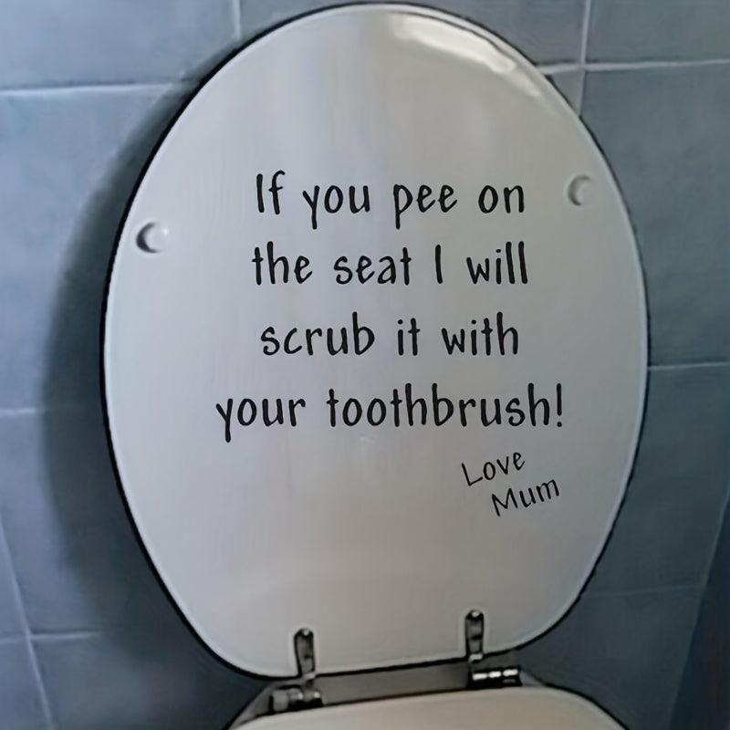 Funny Toilet Lid Decal Self Adhesive Sticker Bathroom Decor