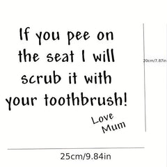 Funny Toilet Lid Decal Self Adhesive Sticker Bathroom Decor