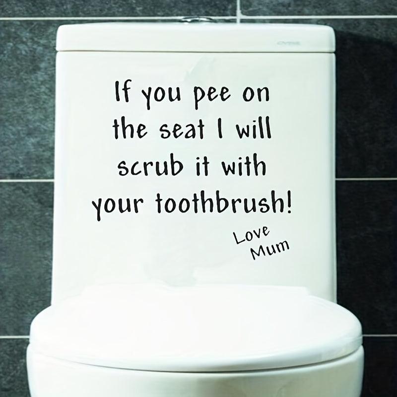 Funny Toilet Lid Decal Self Adhesive Sticker Bathroom Decor