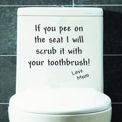 Funny Toilet Lid Decal Self Adhesive Sticker Bathroom Decor