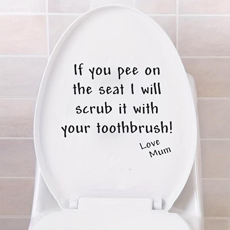 Funny Toilet Lid Decal Self Adhesive Sticker Bathroom Decor