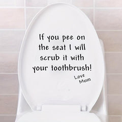 Funny Toilet Lid Decal Self Adhesive Sticker Bathroom Decor