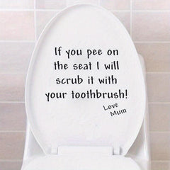 Funny Toilet Lid Decal Self Adhesive Sticker Bathroom Decor