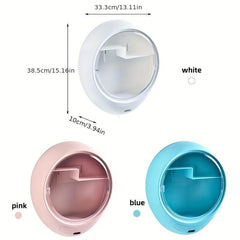 Wall Mount Makeup Storage Box Large Capacity No Punching With Lid & Drawer