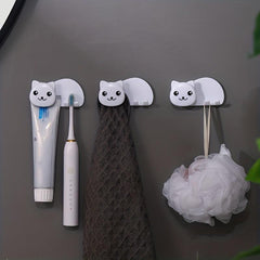 Cat Wall Mounted Toothpaste & Toothbrush Holder