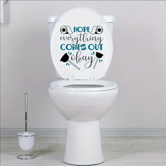 Toilet Lid Decal Self Adhesive PVC Wall Sticker Bathroom Deco