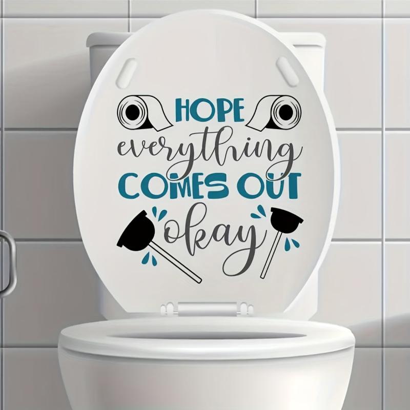 Toilet Lid Decal Self Adhesive PVC Wall Sticker Bathroom Deco