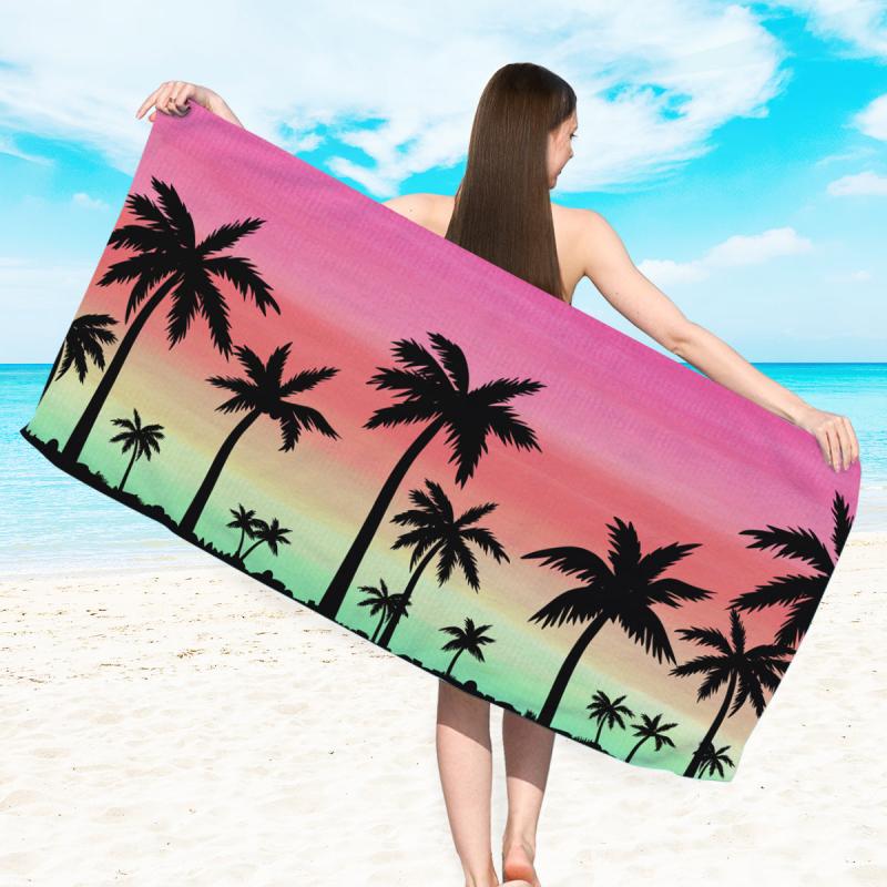 Coconut Tree Print Microfiber Beach Towel 150x70cm
