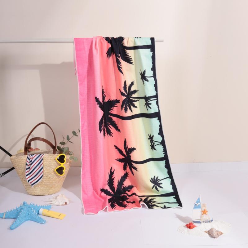 Coconut Tree Print Microfiber Beach Towel 150x70cm