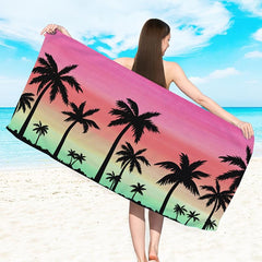 Coconut Tree Print Microfiber Beach Towel 150x70cm