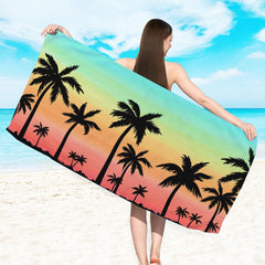 Coconut Tree Print Microfiber Beach Towel 150x70cm