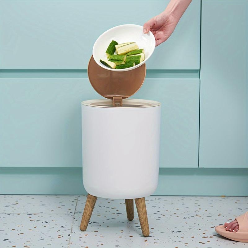 Plastic Trash Can With Lid for Home Bathroom Bedroom