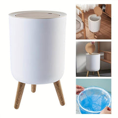 Plastic Trash Can With Lid for Home Bathroom Bedroom