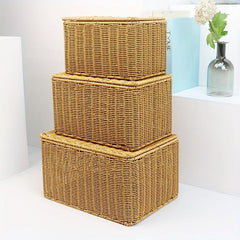 Large Capacity Rattan Woven Storage Basket for Home Tidying