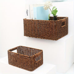 Large Capacity Rattan Woven Storage Basket for Home Tidying
