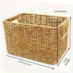 Large Capacity Rattan Woven Storage Basket for Home Tidying
