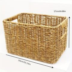 Large Capacity Rattan Woven Storage Basket for Home Tidying