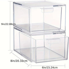 Drawer Type Cosmetic Storage Box Transparent Plastic Desktop Organization