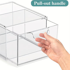 Drawer Type Cosmetic Storage Box Transparent Plastic Desktop Organization