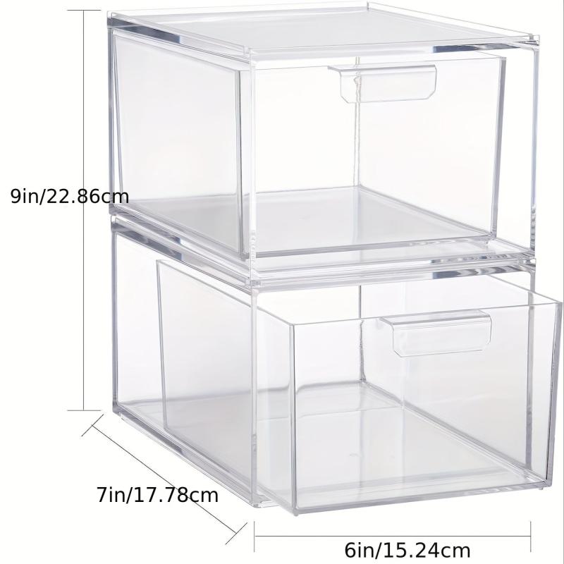 Drawer Type Cosmetic Storage Box Transparent Plastic Desktop Organization