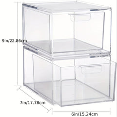 Drawer Type Cosmetic Storage Box Transparent Plastic Desktop Organization