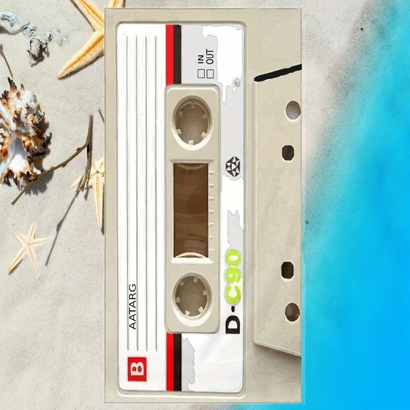 Stylish Recording Tape Pattern Beach Towel Soft & Microfiber Sports Style
