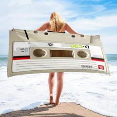 Stylish Recording Tape Pattern Beach Towel Soft & Microfiber Sports Style