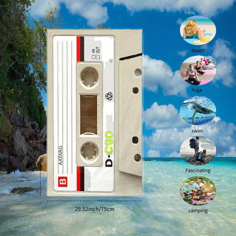 Stylish Recording Tape Pattern Beach Towel Soft & Microfiber Sports Style