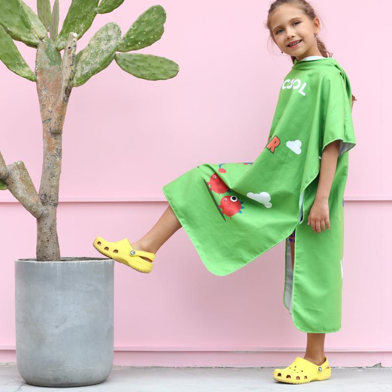 Kids Hooded Beach Towel Microfiber Absorbent Bath Towel