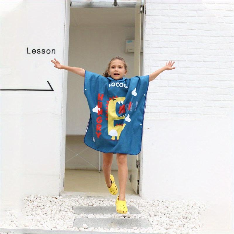 Kids Hooded Beach Towel Microfiber Absorbent Bath Towel
