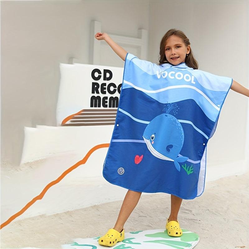Kids Hooded Beach Towel Microfiber Absorbent Bath Towel