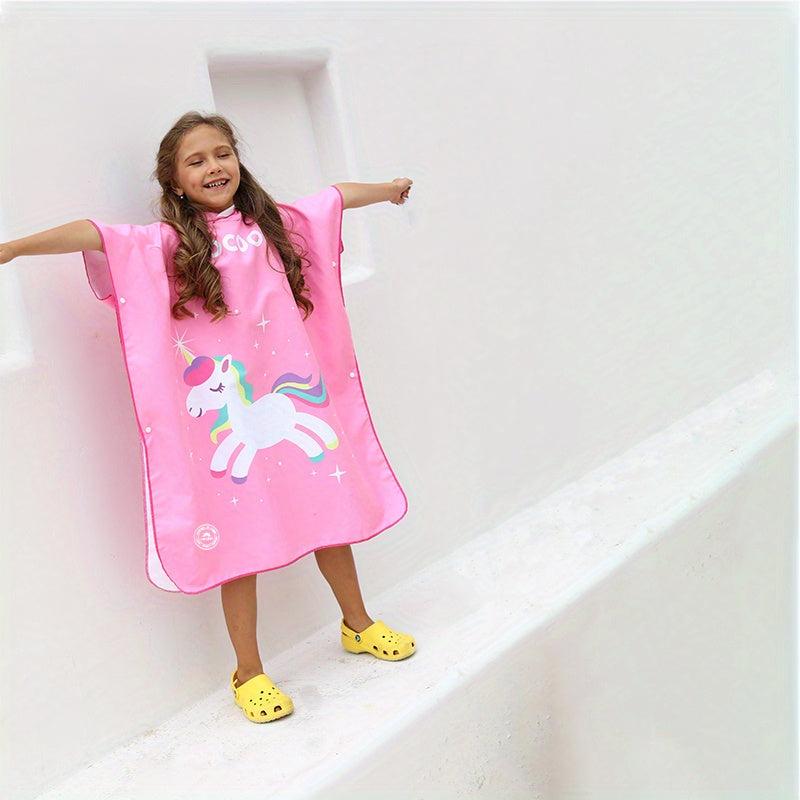 Kids Hooded Beach Towel Microfiber Absorbent Bath Towel