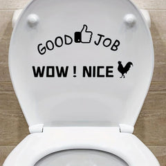 Funny Toilet Lid Decal Self Adhesive Wall Sticker Bathroom Decor