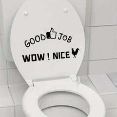 Funny Toilet Lid Decal Self Adhesive Wall Sticker Bathroom Decor