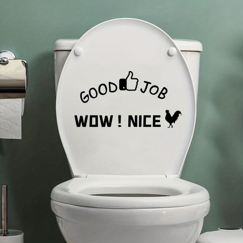 Funny Toilet Lid Decal Self Adhesive Wall Sticker Bathroom Decor