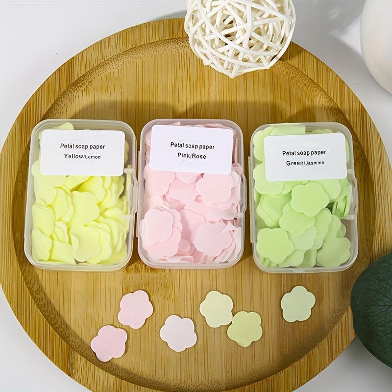 Portable Hand Wash Soap Papers Petal Tablets Travel Home Use Disposable