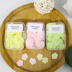 Portable Hand Wash Soap Papers Petal Tablets Travel Home Use Disposable