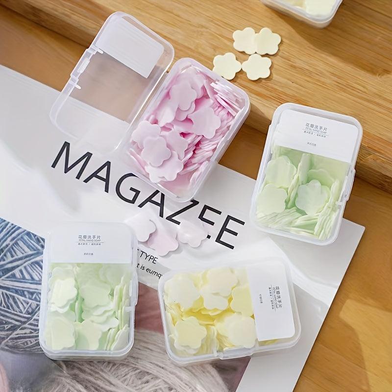 Portable Hand Wash Soap Papers Petal Tablets Travel Home Use Disposable