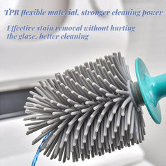 2pcs Silicone Cleaning Brush w/ Holder Box Long Handle Scrubbing Dea
