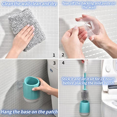 2pcs Silicone Cleaning Brush w/ Holder Box Long Handle Scrubbing Dea