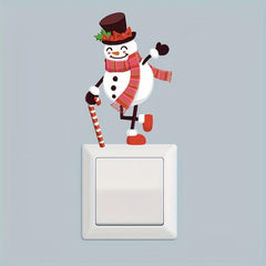 1PC Christmas Toilet Sticker Santa Claus Snowman Elk Switch Sticker