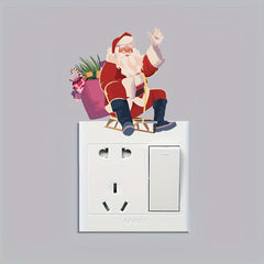 1PC Christmas Toilet Sticker Santa Claus Snowman Elk Switch Sticker