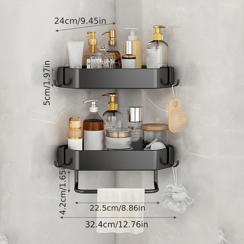 Rust Proof Corner Shower Caddy Stainless Steel Organizer with Hooks