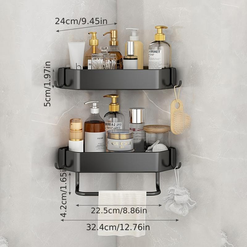 Rust Proof Corner Shower Caddy Stainless Steel Organizer with Hooks