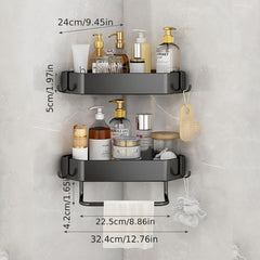 Rust Proof Corner Shower Caddy Stainless Steel Organizer with Hooks