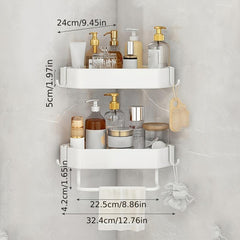 Rust Proof Corner Shower Caddy Stainless Steel Organizer with Hooks