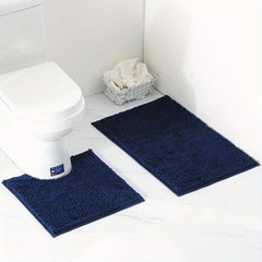 2pcs Non Slip Bathroom Rug Toilet Mat Set Bathroom Decor